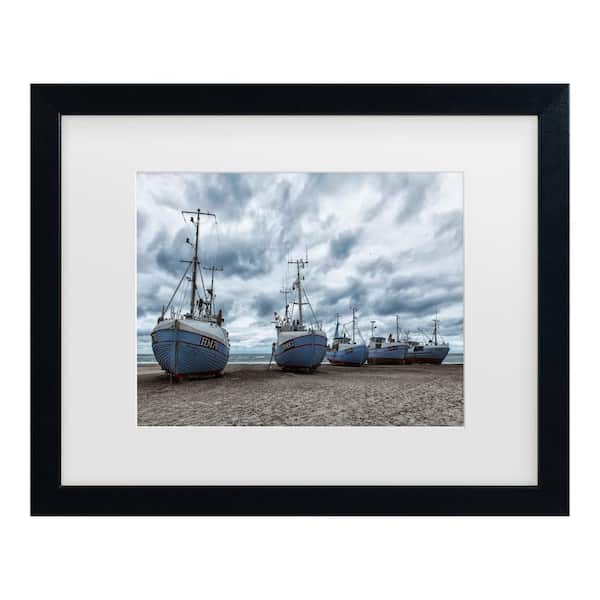 Trademark Fine Art Leif Londal West Coast Fishing Boats Matted Framed Photography Wall Art 13 in. x 16 in
