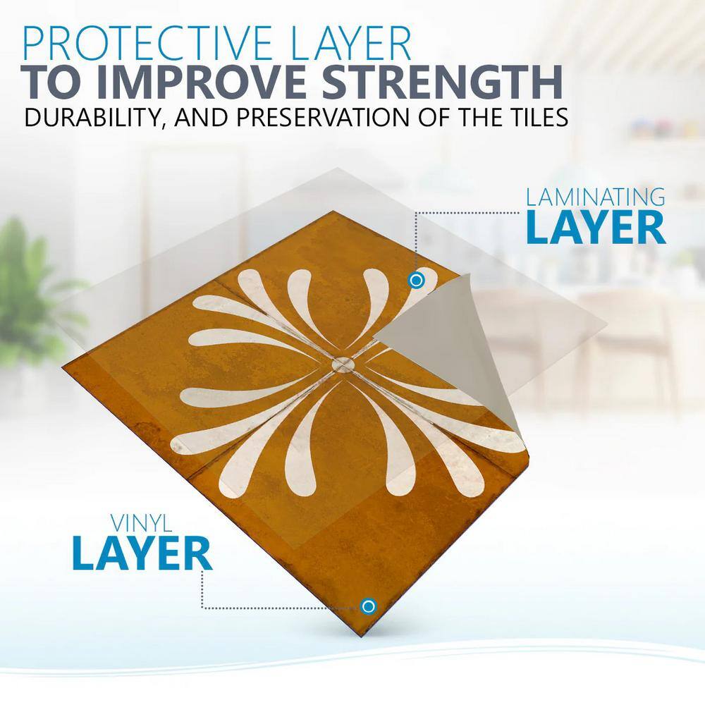 12x12 Dark Brown and White Vinyl Peel and Stick Tiles