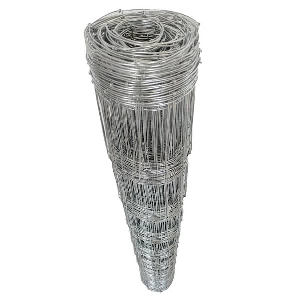5 ft. x 164 ft. Silver Galvanized Steel Farm Fence, 13-Gauge Wire Fencing for Cattle Chicken Goat Protection