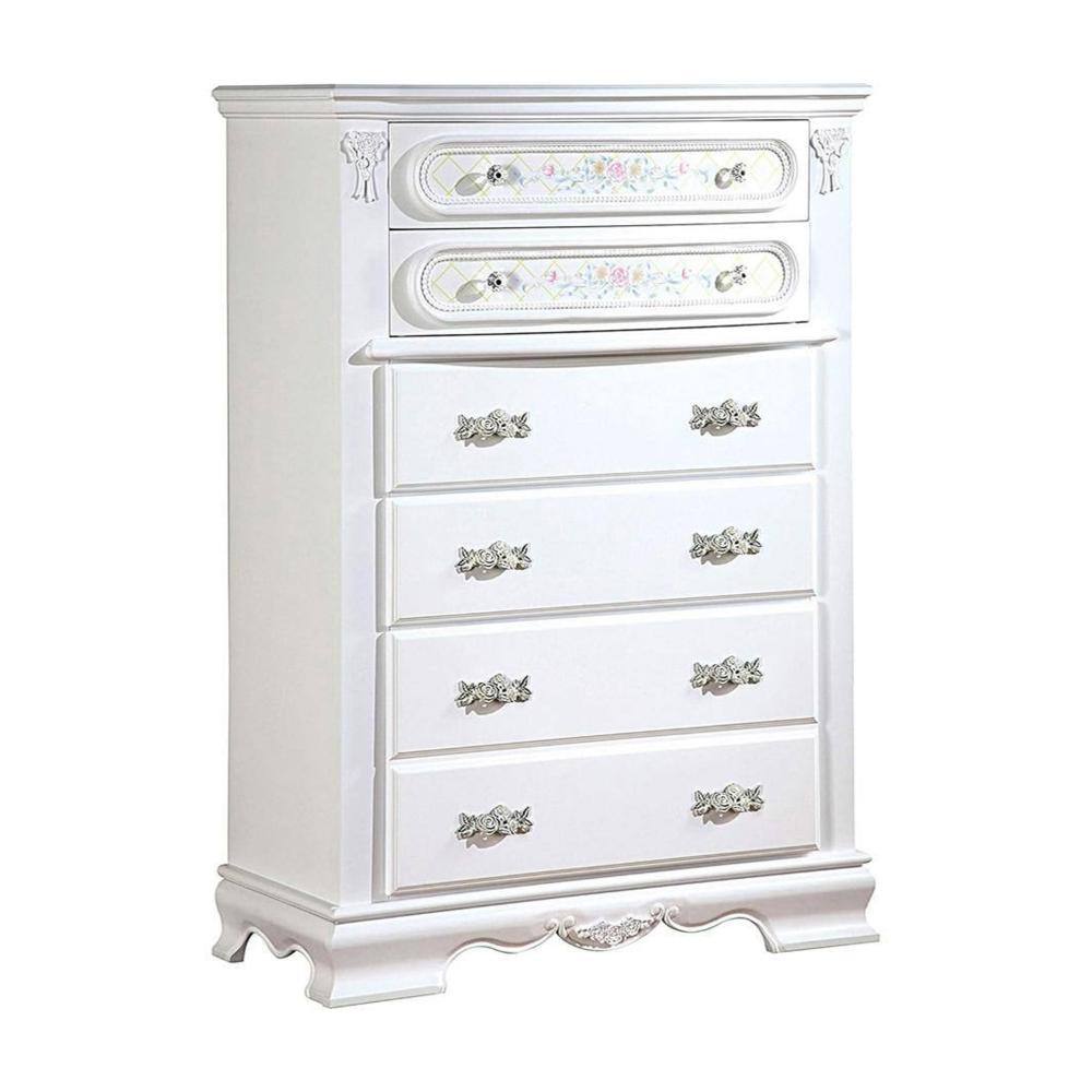 White 6-Drawer 36 in. W Dresser without Mirror