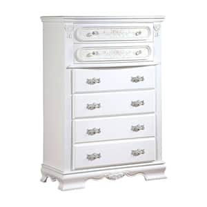 White 6-Drawer 36 in. W Dresser without Mirror