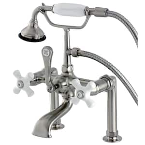 6-Inch Kingston Brass CCK268SN Vintage Deck Mount Claw Foot Faucet Package Brushed Nickel