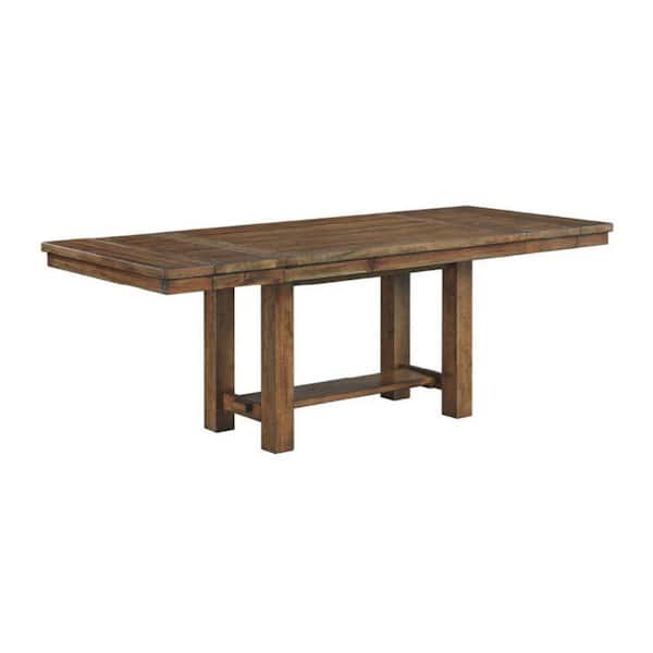 Benjara Rustic Style Brown Wood 36 in. 4 Legs Dining Table Seats 6
