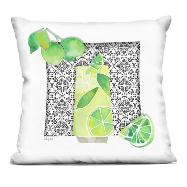 Stupell Industries Mediterranean Mojito Drink Green Abstract Polyester 18 in. x 18 in. Throw Pillow