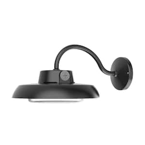 Gilbert 7.5 in. Black Outdoor Hardwired Barn Sconce with Integrated LED Included
