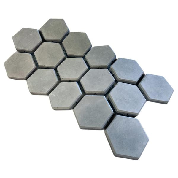 Unbranded 23.5 in. x 11.7 in. x 1 in. in Hexagon Grey Matted Concrete Paver (144-Pieces/252 sq. ft.)