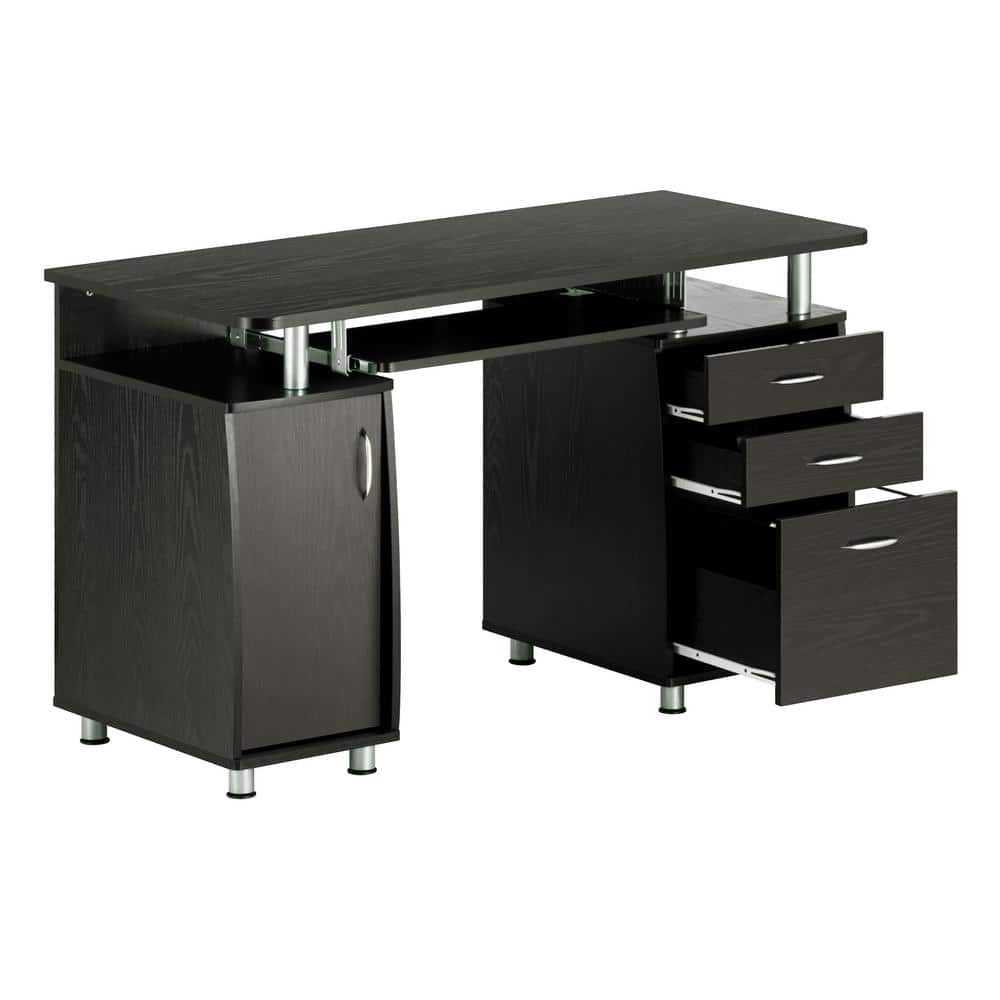 Espresso 52" Workstation Desk with Storage and Keyboard Tray