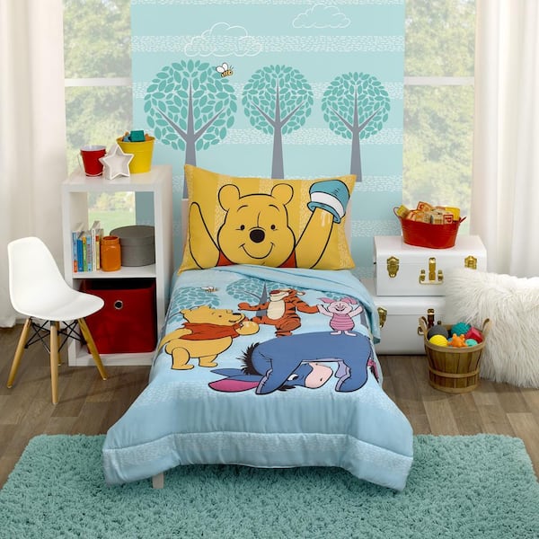 Superhero Bedding Set Toddler Crib Boys Kids 4 Piece Bedspread Sheets Gift Print 