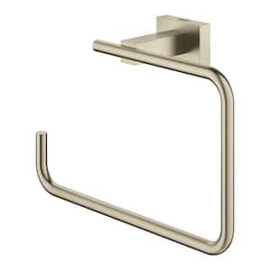 Essentials Cube Wall Mounted Towel Ring in Brushed Nickel
