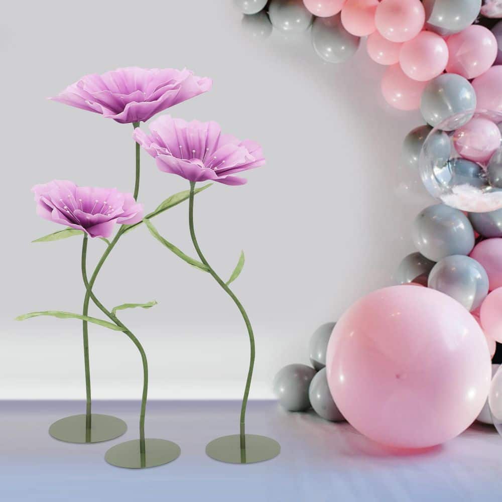 55 in. H, 47 in. H, 39 in. H Purple Wedding Birthday Party Banquet Background Artificial Flower Arrangements price history on PriceWatchPro