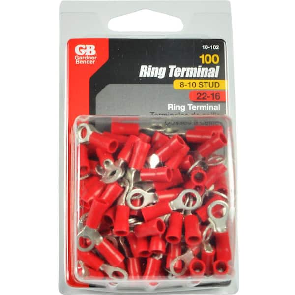 22/18 AWG Electrical #6 Stud Ring Terminal 100 Pcs EP-02, 