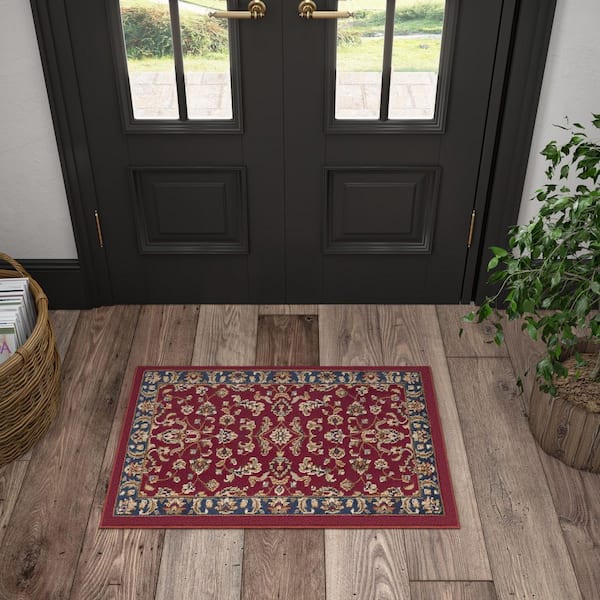 Sensation Border Red 2 ft. x 3 ft. Indoor Area Rug