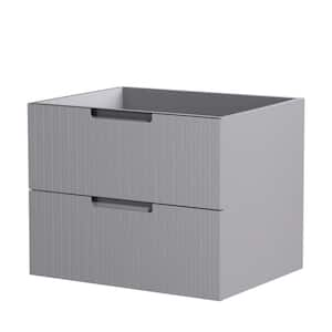 23 in. W x 17.9 in. D x 18.5 in. H MDF Floating Bath Vanity Cabinet without Top in Gray with 2 Drawers