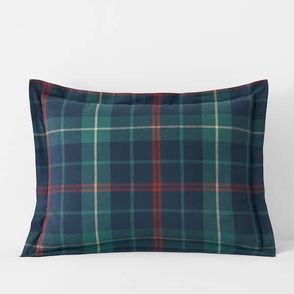 The Company Store Company Cotton Classic Plaid Red/Green Cotton King Sham