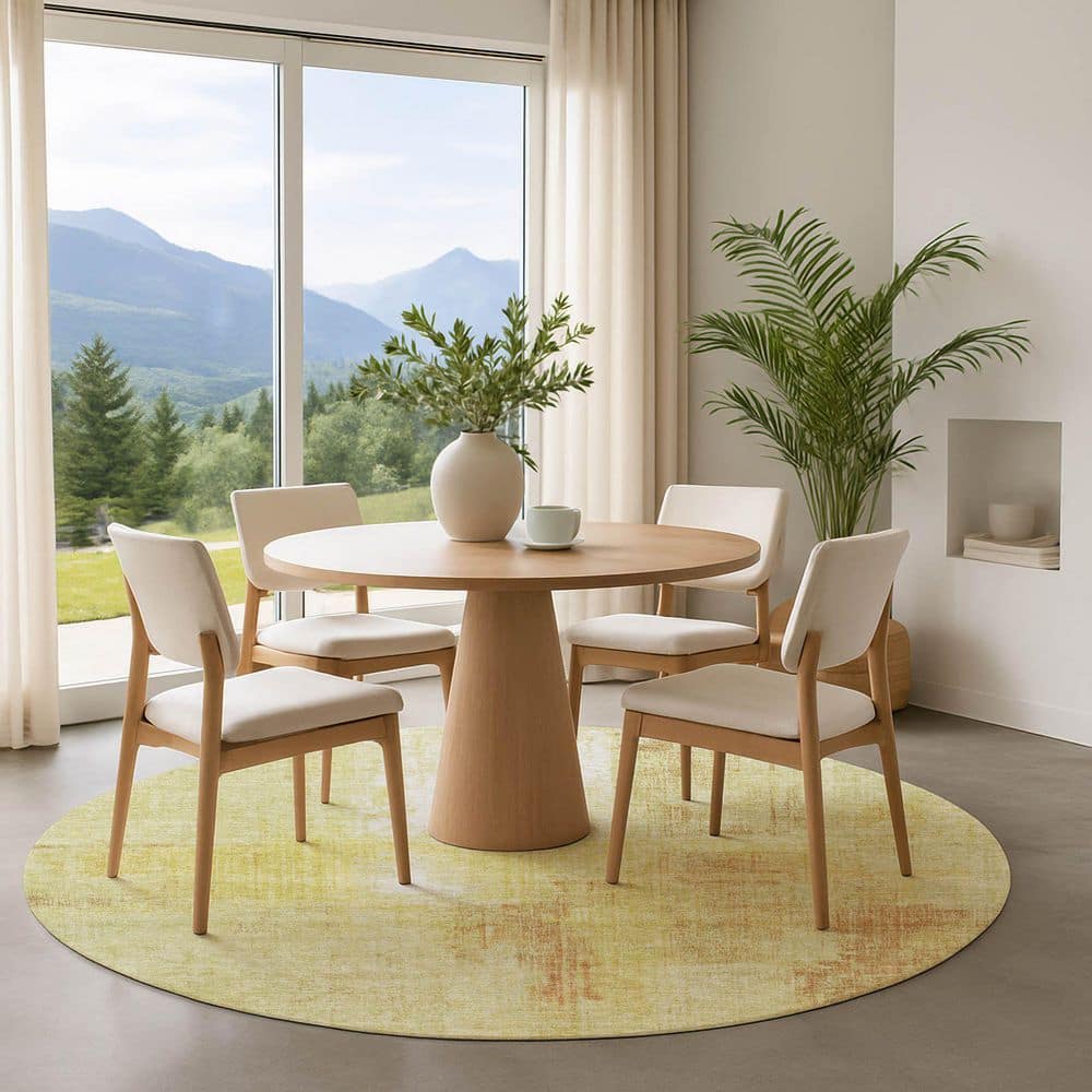Mayfield Premium Machine Washable Abstract AMF1759 Wheat 8 ft. x 8 ft. Round Rug price history on PriceWatchPro