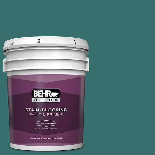 BEHR ULTRA 5 gal. #500D-7 Caribbean Green Extra Durable Eggshell Enamel Interior Paint & Primer