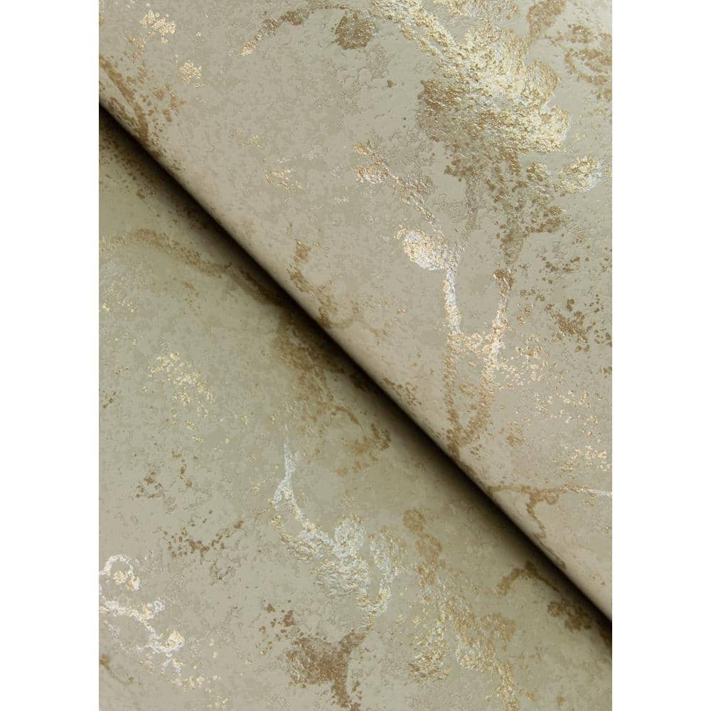 Mahina Gold Floral Vine Non-Woven Wallpaper Roll