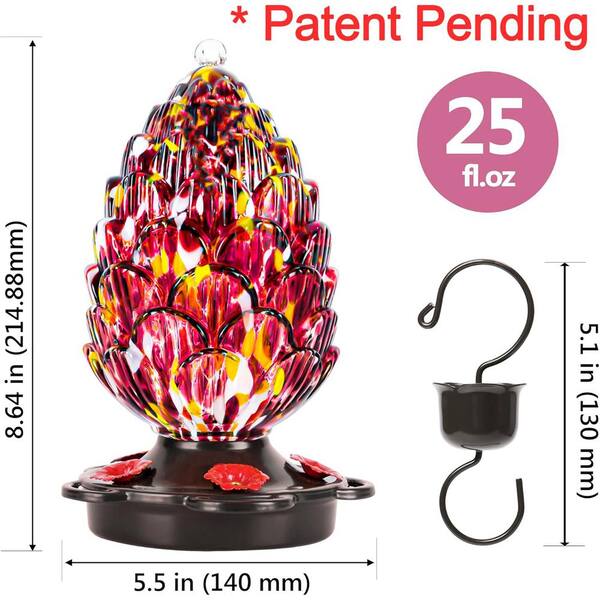 Misopily 25 fl. oz. Hanging Pine Cone Shaped Hand Blown