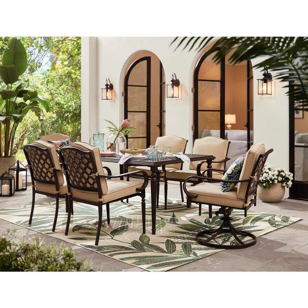 Simone Blue Tropical Outdoor Square Pillow Set with Polyester Fill