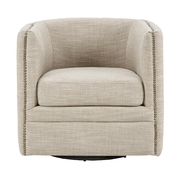 Madison Park Wilmette Cream Curved Back Swivel Chair