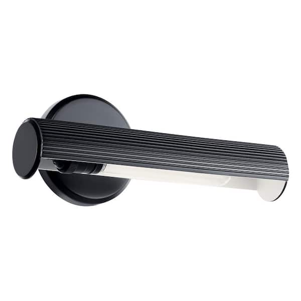 KICHLER Midi 12.25 in. 1-Light Black LED Hallway Indoor Wall Sconce Picture Light with Adjustable Arm