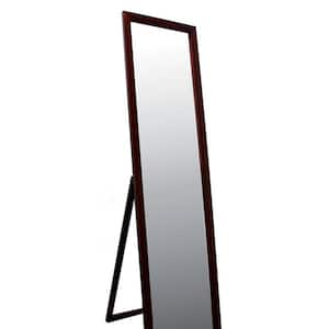 15 in. W x 55 in. H Black Framed Walnut Finish Rectangular Standing Floor Mirror, for Bedroom Living Room Bathroom