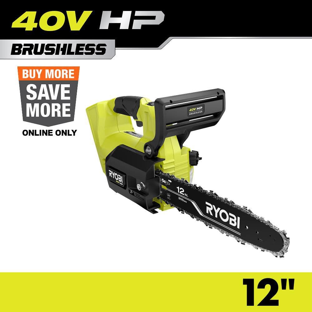 リョービ RYOBI ADVENTURE CARBON 70 MAGTEC RYOBI 40V HP Brushless 12 in. Top Handle Battery Chainsaw (Tool