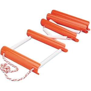 Portable Emergency 5 Step Boarding Ladder, High-Visibility Orange Polycarbonate and Nylon Rope