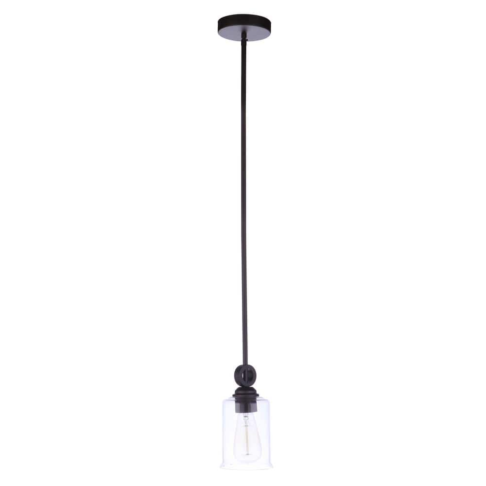 Espresso Glass Mini Pendant with Polished Nickel Finish