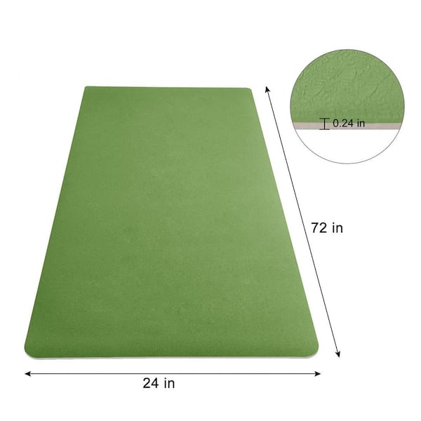 Macha Green Hot Yoga Mat with Position Lines for Hatha Yoga TPE