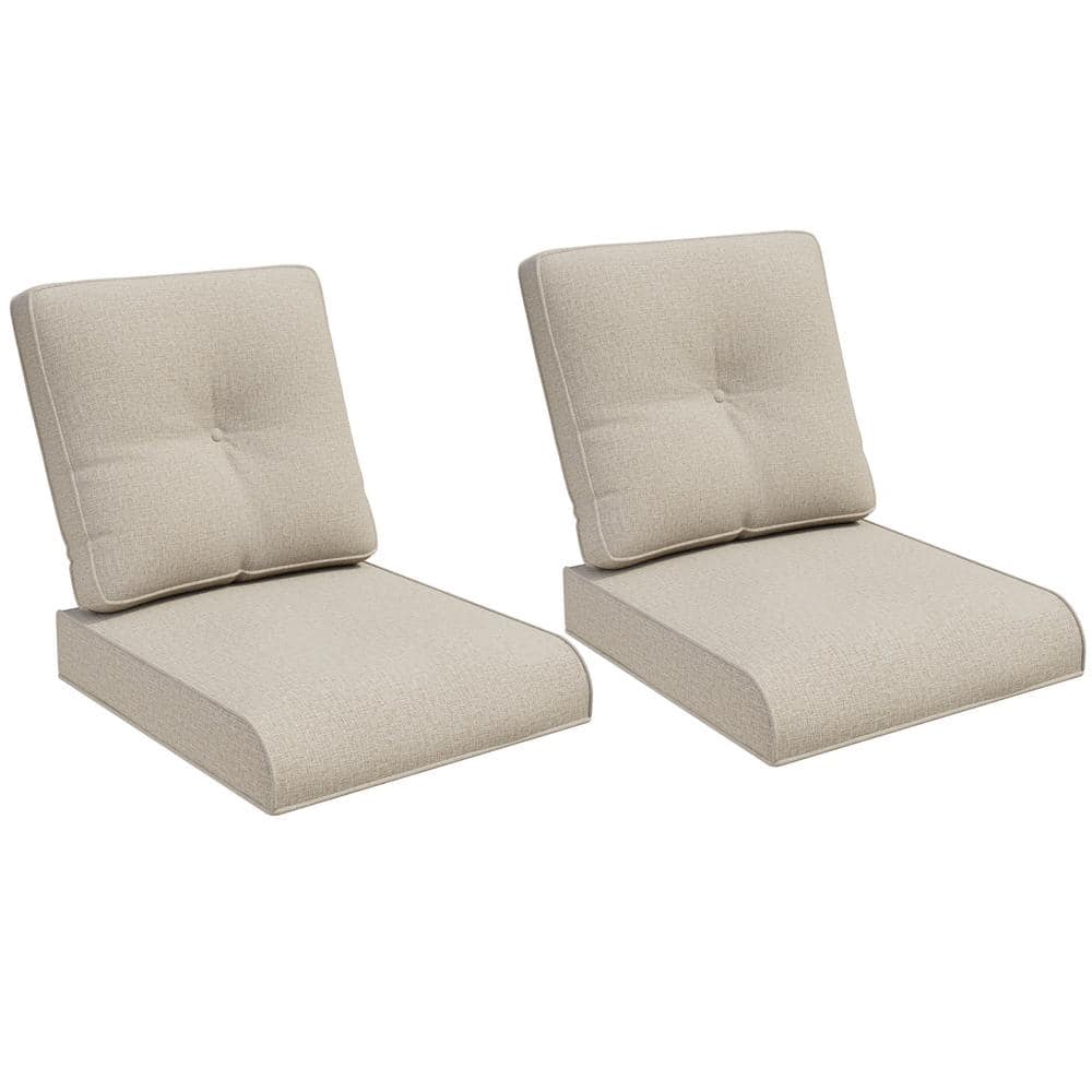 22 in. x 24 in. 10-Piece Thick Outdoor Patio Replacement Cushion Set with Zipper Design for Lounge Chairs in Beige price history on PriceWatchPro