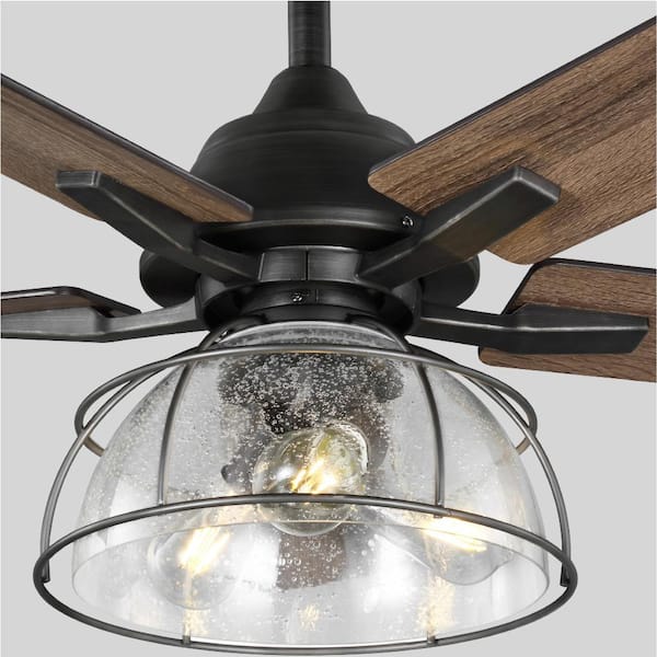 Led Indoor Aged Iron Ceiling Fan, Farmhouse Ceiling Fan Home Depot