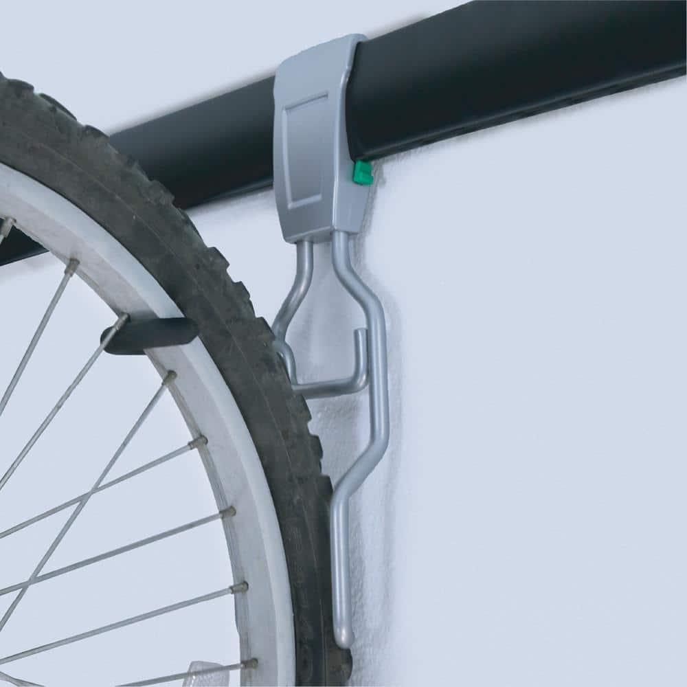 Industrial Black Steel Wall Mounted Bike Storage Rack with 5 Hooks