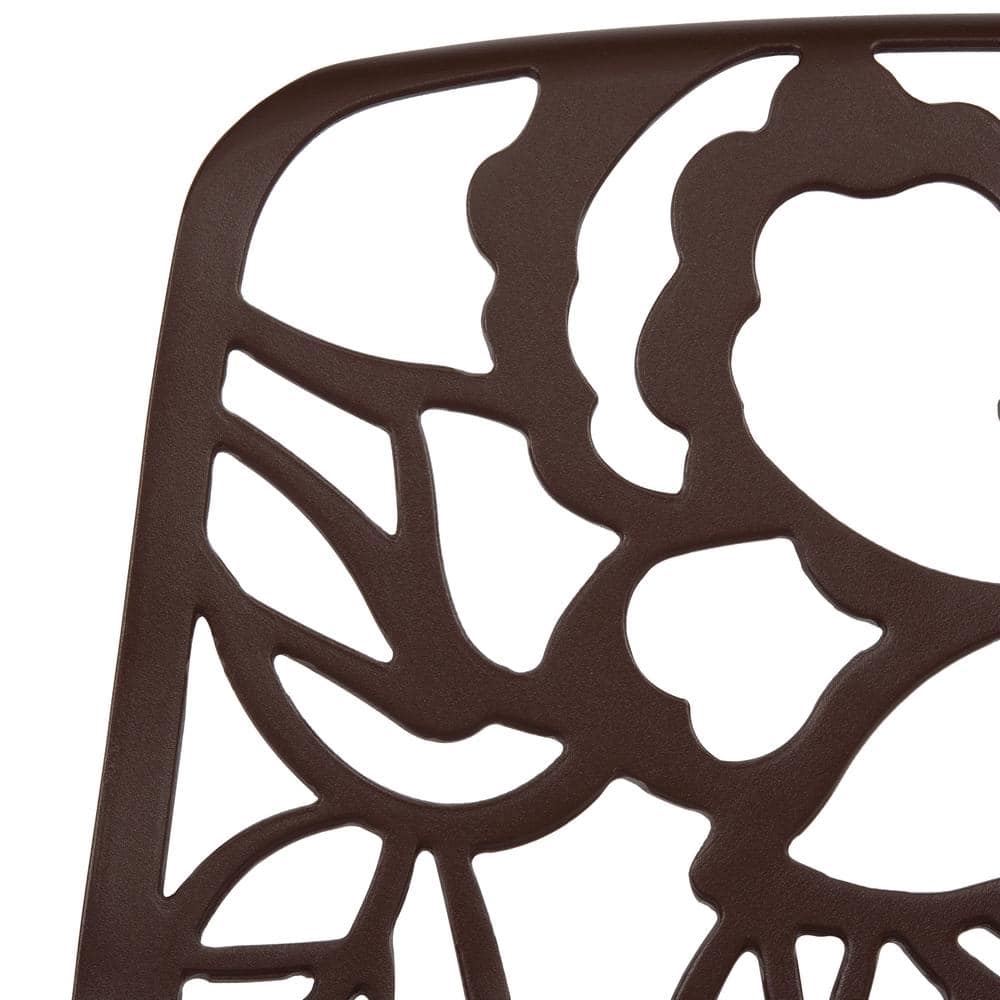 Devon Brown Aluminum Cut-Out Design Modern Outdoor Chair