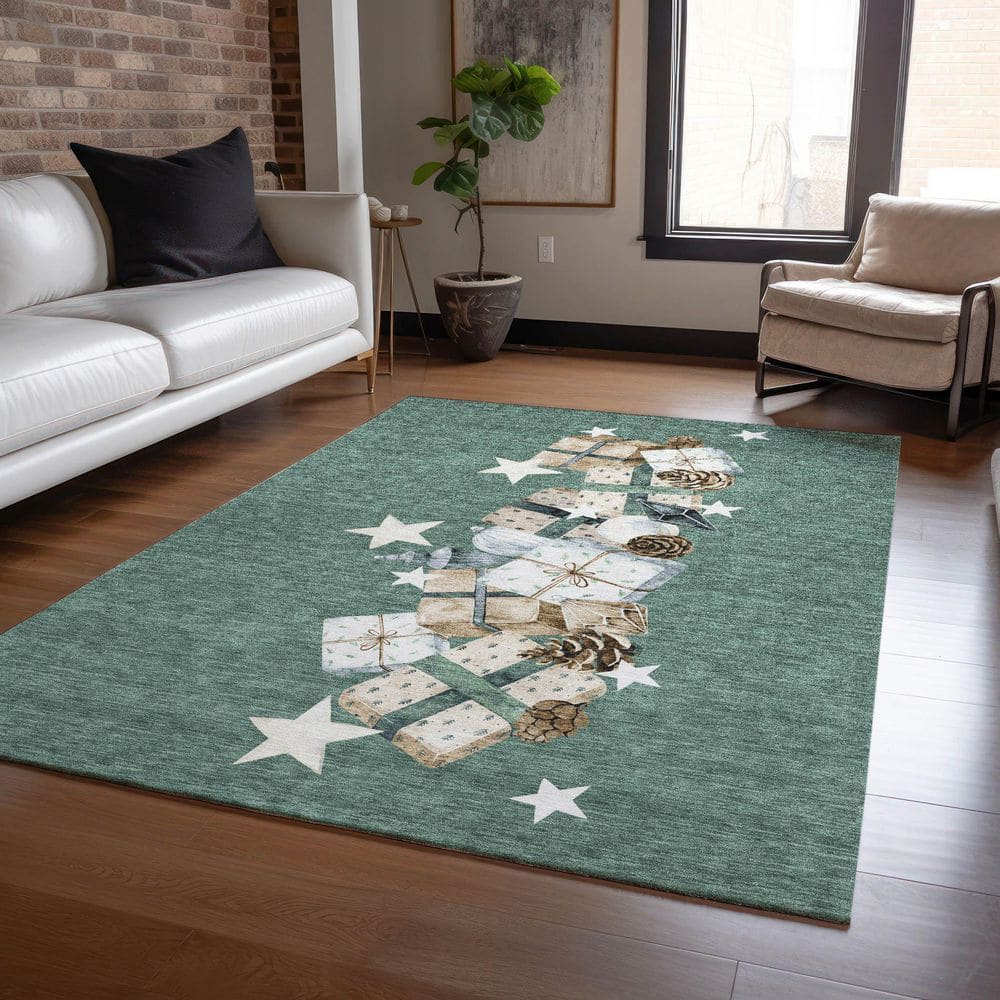Chantille Machine Washable Indoor/Outdoor Abstract ACN1825 Seafoam 9 ft. x 12 ft. Area Rug price history on PriceWatchPro