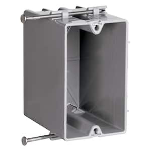 Pass & Seymour Slater New Work Plastic 1 Gang 22.5 Cu. In Steel Stud Bracket Box with Threaded Mounting Holes
