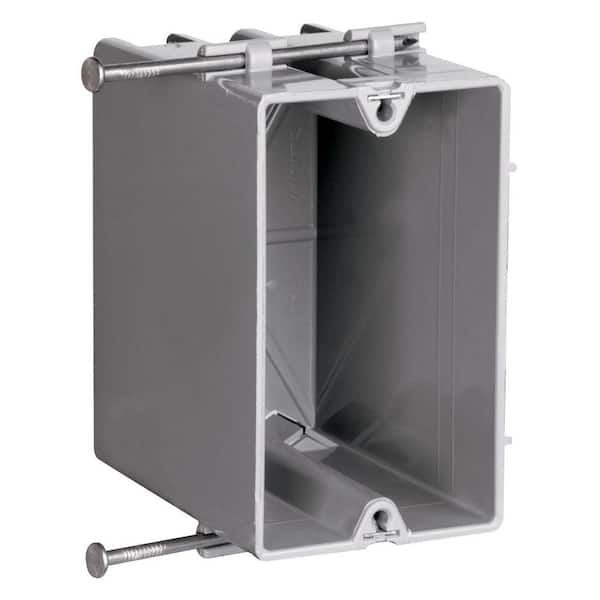 Legrand Pass & Seymour Slater New Work Plastic 1 Gang 22.5 Cu. In Steel Stud Bracket Box with Threaded Mounting Holes