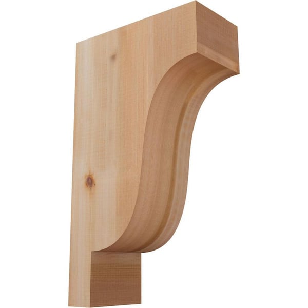 Ekena Millwork 5-1/2 in. x 12 in. x 20 in. Western Red Cedar Newport Smooth Corbel
