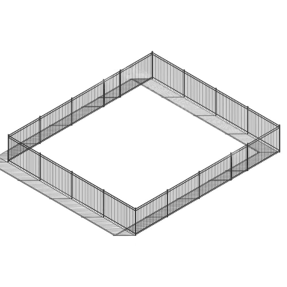 6 ft. x 8 ft. Heavy-Duty Steel Spaced Bar Flat Top Metal Fence Panel with 2-Gates (Set of 104 ft. ) price history on PriceWatchPro