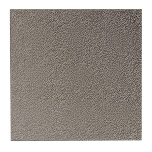 Hammered Pattern 19.69 in. x 19.69 in. Pewter Rubber Tile