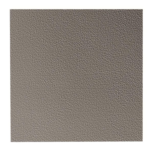 ROPPE Hammered Pattern 19.69 in. x 19.69 in. Pewter Rubber Tile