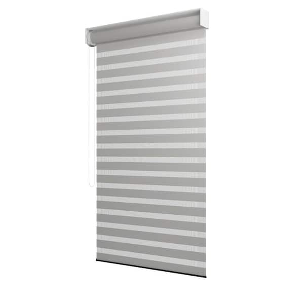 0.6 ft. x 20 ft. Individual Adjustable Sunshade Privacy Roller Blinds for White Aluminum Louvered Pergola 1-Side Wall