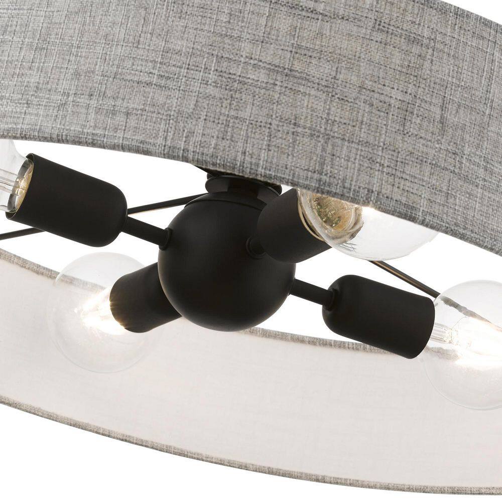 Elmhurst Black Nickel 4-Light Drum Pendant