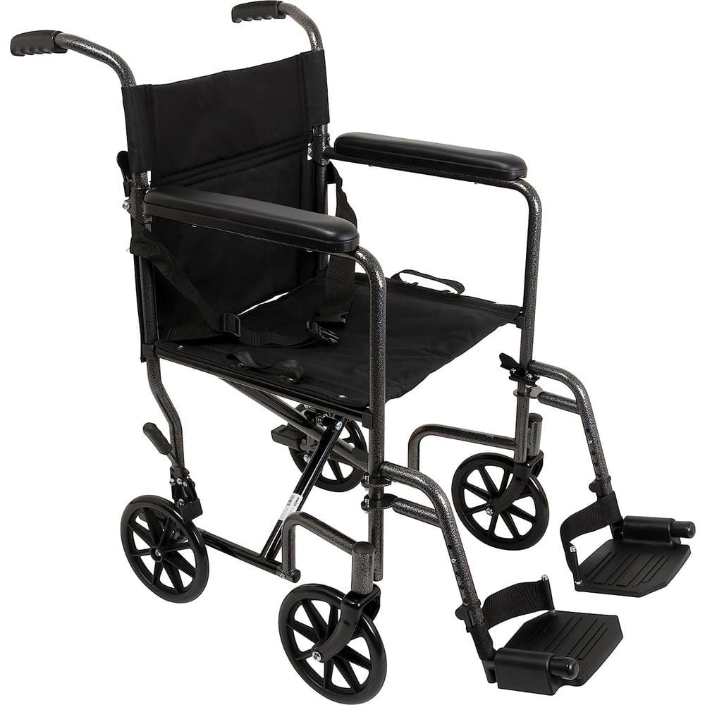 Pro Basics Steel Transport Chair Wheelchair Black TCS1916SV The Home