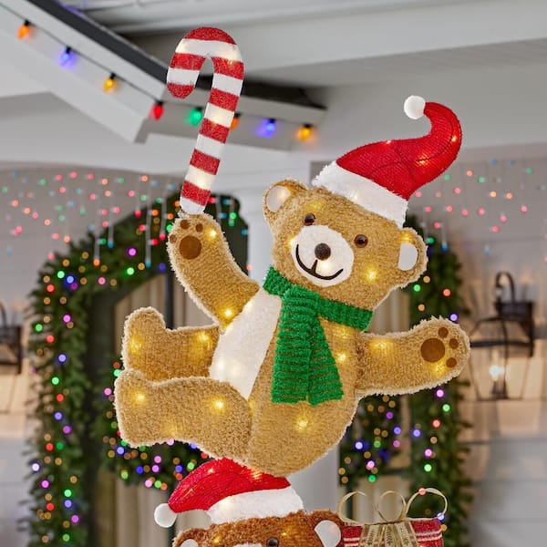 Home Accents Holiday 7.5 ft. Yuletide Lane LED Stacked Bears
