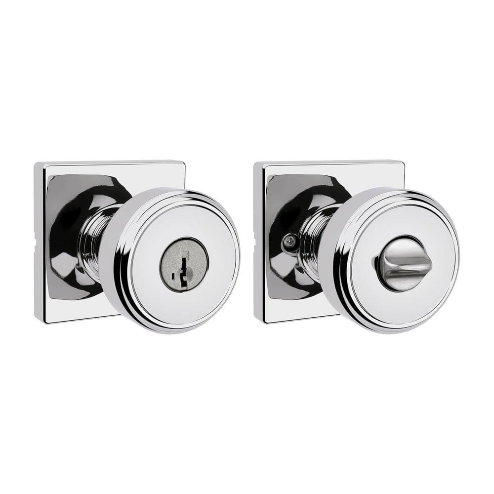 Kwikset Maven Polished Chrome Square Keyed Entry Knob with Smart Key ...