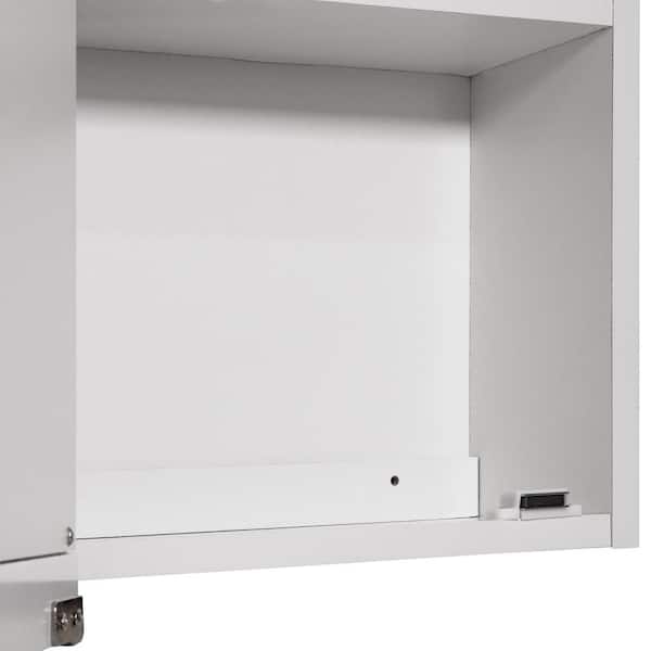 Design House Concord 48 in. W x 30 in. H Surface Mount Tri-View White Gloss Medicine Cabinet with Mirror