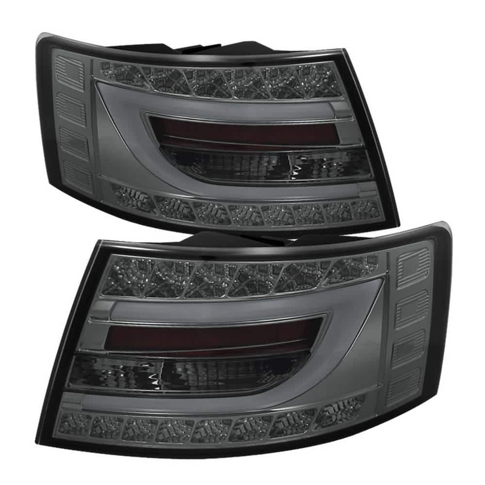 Spyder Auto Audi A6 05-08 4Dr Sedan Only (Doesn't fit Quattro) Light Bar  LED Tail Lights - Incandescent Model Only - Smoke 5079626 - The Home Depot