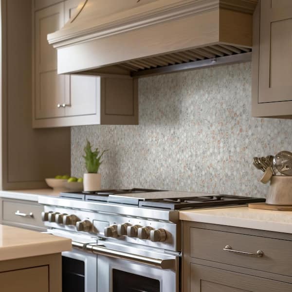 Briar Rosa Pennyround White 12 in. x 12 in. Mixed Glass Mosaic Floor and Wall Tile (1 sq. ft. /Each)