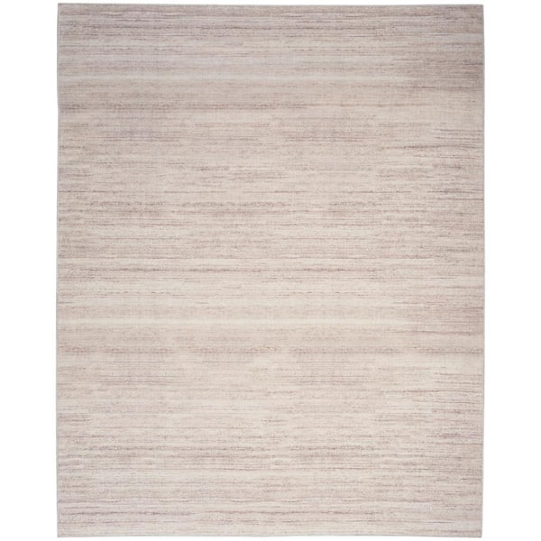 Nourison Washable Essentials Ivory Mocha 9 ft. x 12 ft. All-over design Contemporary Area Rug